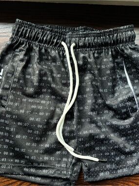 Boys Made Hoops Black Digital Timer Print Drawstring Shorts YM